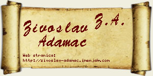 Živoslav Adamac vizit kartica